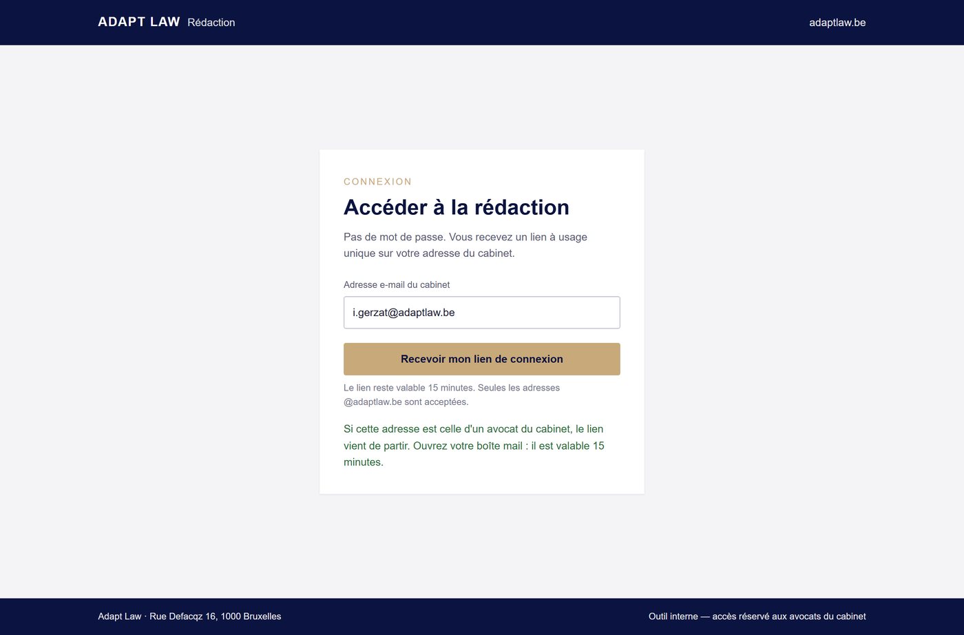 Le lien est parti